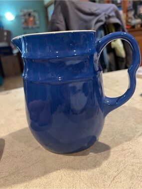 Oxford Stoneware Blue Ceramic Pitcher